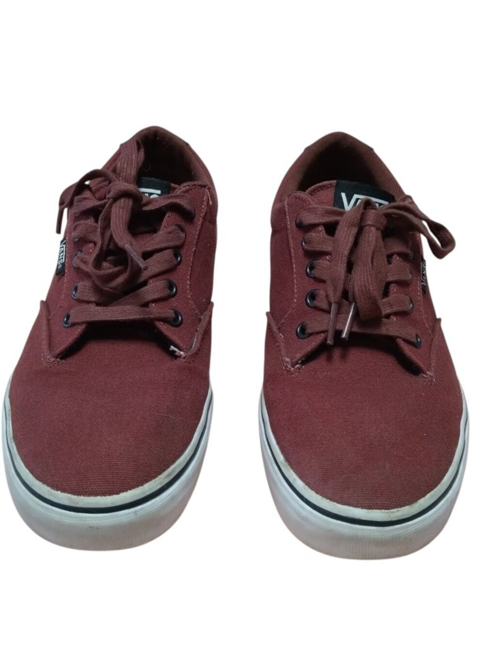 Vans Size 8.5 Ortholite Burgundy Canvas Lace Up Low Top Skate Sneakers Casual